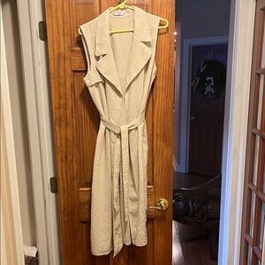 Mango Beige Sleeveless Midi Dress